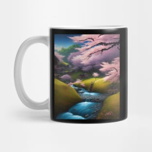 Peaceful Cherry Blossom Landscape Mug